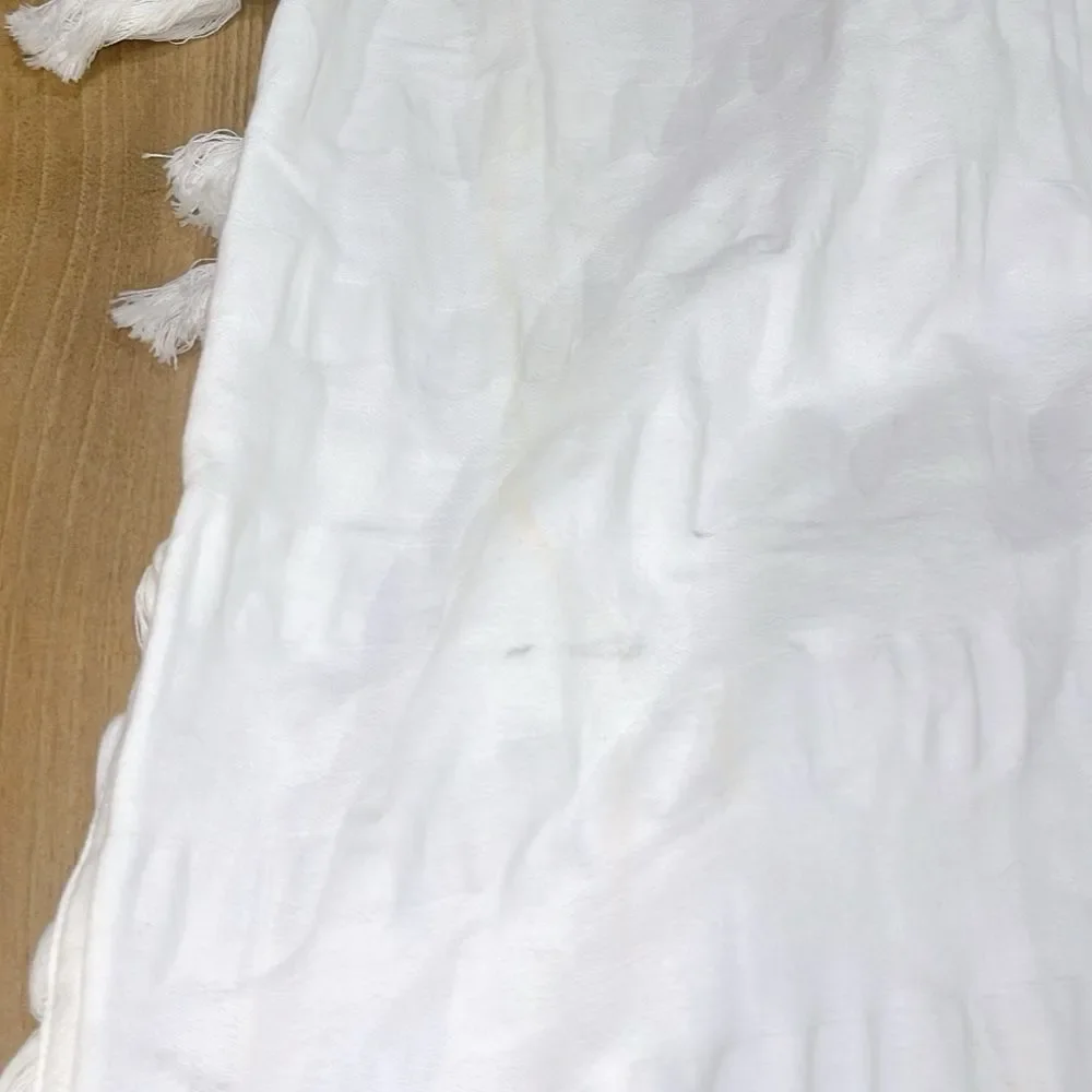 White Shower Curtain, Plastic Liner, Hooks, Bath Mat
